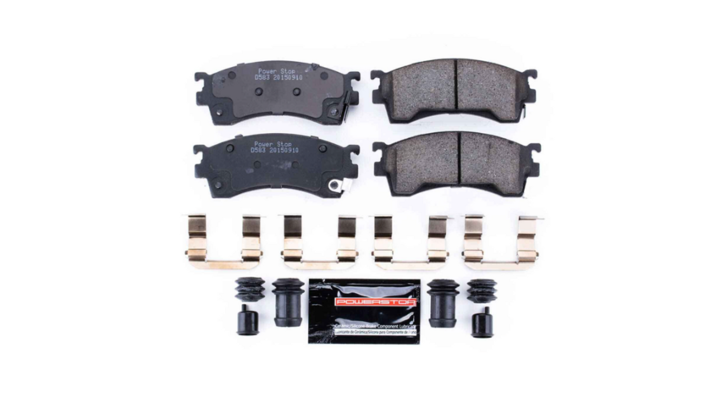 POWER STOP K783 Z23 Evolution Sport; Includes Drilled & Slotted Rotors, Carbon-Fiber Ceramic Pads & Hardware Front And Rear
